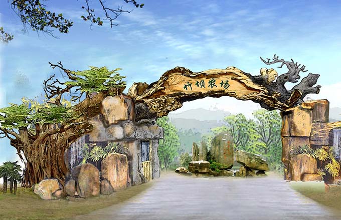 山東煙臺仿真樹大門制作 假樹大門所賦予的神藝術(shù)