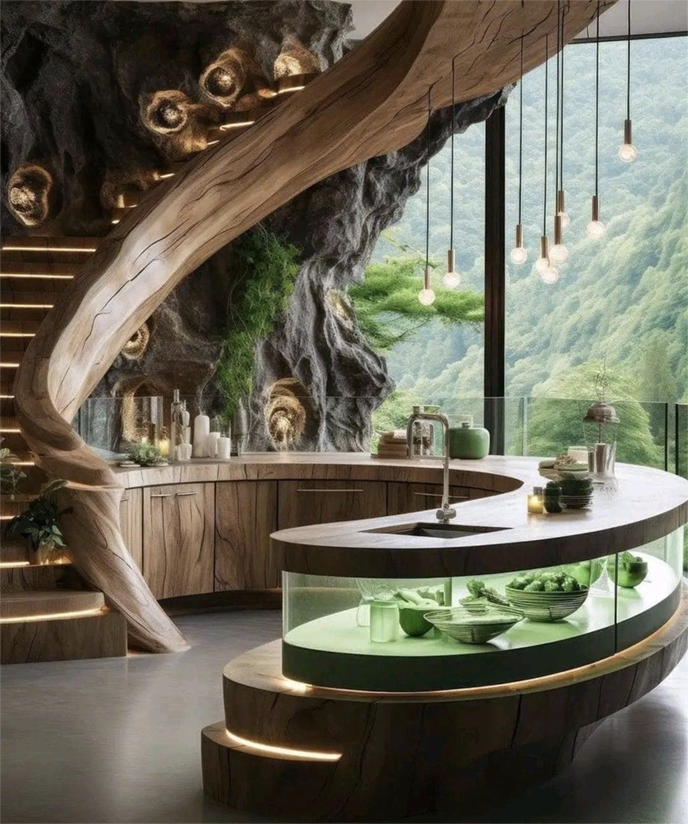 水泥仿木樓梯