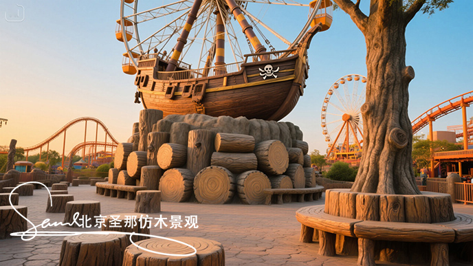 水泥仿木