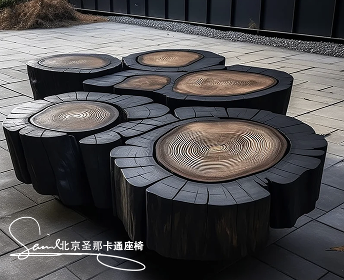 水泥仿木座椅