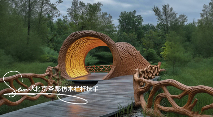 jimeng-2025-06-25-5015-正在施工制作的旅游區樓梯室外安全圍欄設計制作過程，美工正在施工制作，先用鋼筋焊接....jpeg