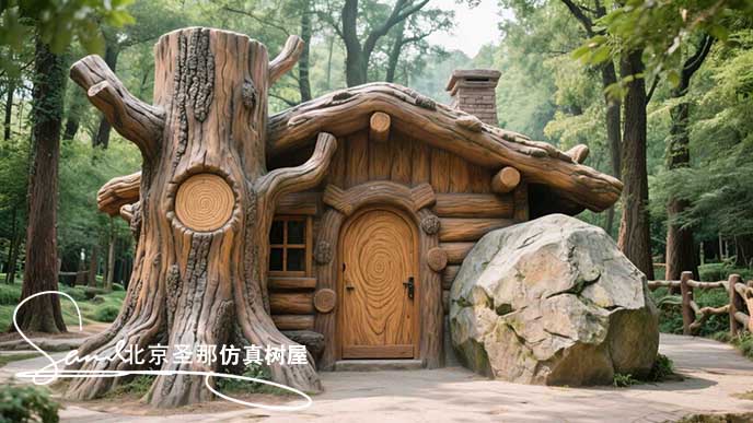 水泥仿木屋
