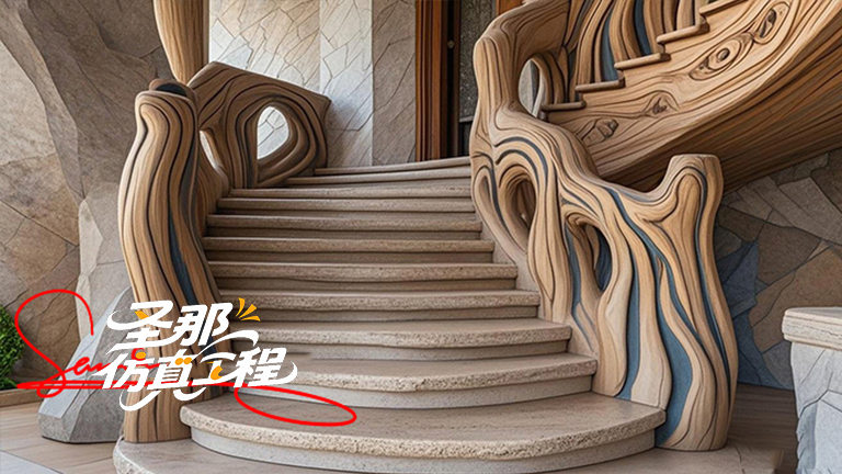 水泥仿木樓梯